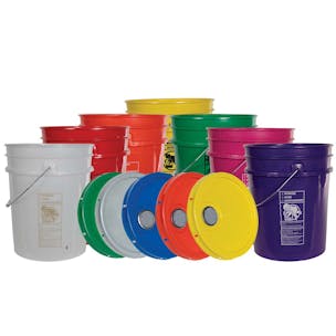 Premium Colored 5 Gallon Buckets & Lids