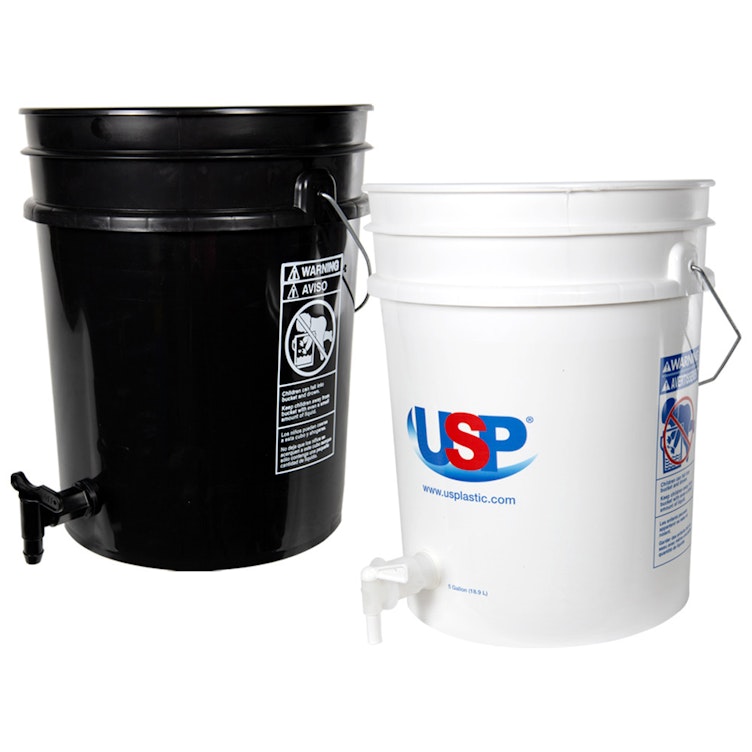 Tamco® Modified Premium 5 Gallon Round Buckets with Spigots