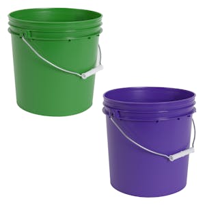 2 Gallon HDPE Round Buckets with Wire Bail & Lids