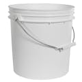 2 Gallon White HDPE Economy Round Bucket with Wire Bail Handle & Plastic Hand Grip (Lid sold separately)