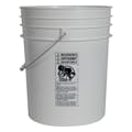 5 Gallon White HDPE Premium Round Bucket with Wire Bail Handle & Plastic Hand Grip (Lid sold separately)