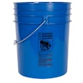 5 Gallon Blue HDPE Premium Round Bucket with Wire Bail Handle & Plastic Hand Grip (Lid sold separately)