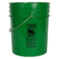 5 Gallon Green HDPE Premium Round Bucket with Wire Bail Handle & Plastic Hand Grip (Lid sold separately)