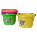 8 Quart Neon Molded Rubber-Polyethylene Pails - Pack of 4 (Yellow, Tangerine, Hot Pink & Mango Green)
