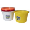 8 Quart Bright Molded Rubber-Polyethylene Pails - Pack of 4 (Yellow, Tangerine, Red & White)