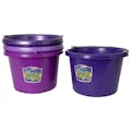 8 Quart Purple Molded Rubber-Polyethylene Pails - Pack of 4 (Bright Purple, Pearl Deep Purple, Pearl Purple & Dark Purple)