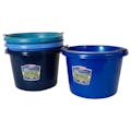 8 Quart Blue Molded Rubber-Polyethylene Pails - Pack of 4 (Blue, Teal Blue, Sky Blue & Navy Blue)
