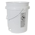 5 Gallon Natural HDPE Round Built-in Bottom Handle Bucket with Wire Handle (Lid Sold Separately)
