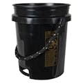 5 Gallon Black HDPE Round Built-in Bottom Handle Bucket with Rope Handle (Lid Sold Separately)