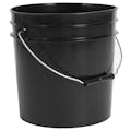 2 Gallon Black HDPE Round Bucket with Wire Bail Handle & Plastic Hand Grip (Lid Sold Separately)