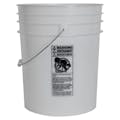 5 Gallon Natural HDPE Premium Round Bucket with Wire Bail Handle & Plastic Hand Grip (Lid sold separately)