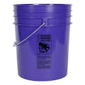 5 Gallon Purple HDPE Premium Round Bucket with Wire Bail Handle & Plastic Hand Grip (Lid sold separately)