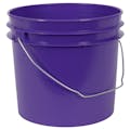 1 Gallon Purple HDPE Economy Round Bucket with Wire Bail Handle (Lid sold separately)