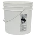 4-1/4 Gallon White HDPE Premium Round Bucket with Wire Bail Handle & Plastic Hand Grip (Lid sold separately)