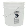 4-1/4 Gallon Natural HDPE Premium Round Bucket with Wire Bail Handle & Plastic Hand Grip (Lid sold separately)
