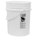 5-1/4 Gallon White HDPE Premium Round Bucket with Wire Bail Handle & Plastic Hand Grip (Lid sold separately)