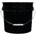 3-1/2 Gallon Black HDPE Economy Round Bucket with Wire Bail Handle & Plastic Hand Grip (Lid sold separately)