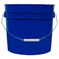 3-1/2 Gallon Blue HDPE Economy Round Bucket with Wire Bail Handle & Plastic Hand Grip (Lid sold separately)