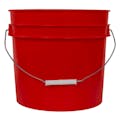 3-1/2 Gallon Red HDPE Economy Round Bucket with Wire Bail Handle & Plastic Hand Grip (Lid sold separately)