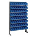 Economy Single-Sided Pick Rack Sloped Shelving Systems with 64 Blue Bins
