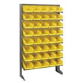 Economy Single-Sided Pick Rack Sloped Shelving Systems with 40 Yellow Bins