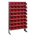 Economy Single-Sided Pick Rack Sloped Shelving Systems with 40 Red Bins