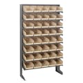 Economy Single-Sided Pick Rack Sloped Shelving Systems with 40 Ivory Bins