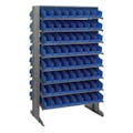 Economy Double-Sided Sloped Shelving System with 128 Blue Bins