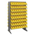 Economy Double-Sided Sloped Shelving System with 128 Yellow Bins