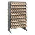Economy Double-Sided Sloped Shelving System with 128 Ivory Bins