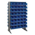 Economy Double-Sided Sloped Shelving System with 80 Blue Bins