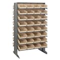 Economy Double-Sided Sloped Shelving System with 64 Ivory Bins