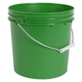 2 Gallon Green HDPE Economy Round Bucket with Wire Bail Handle & Plastic Hand Grip (Lid sold separately)