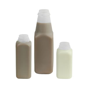 Square Dairy Bottles & Caps