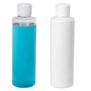 PVC Cylindrical Bottles with Flip-Top Dispensing Caps