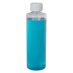Clear PVC Cylindrical Bottles with CRC Caps