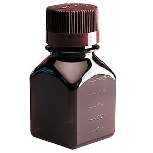 Thermo Scientific™ Nalgene™ Amber PETG Square Media Bottles with Caps