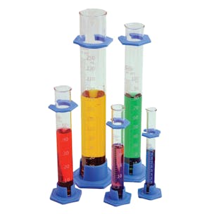 Glass Cylinders with Plastic Hex Bases