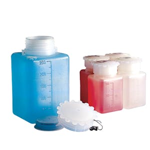 Kartell® Graduated Rectangular HDPE Bottles with Caps