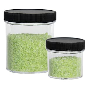 Clear Polystyrene Straight-Sided Jars with Plain Caps