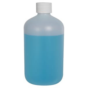HDPE Boston Round Bottles with Plain Caps