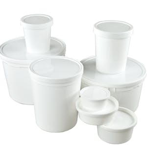 White Polypropylene & HDPE Containers & Lids