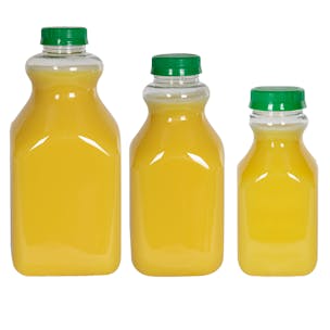 PET Square Beverage Bottles with Caps