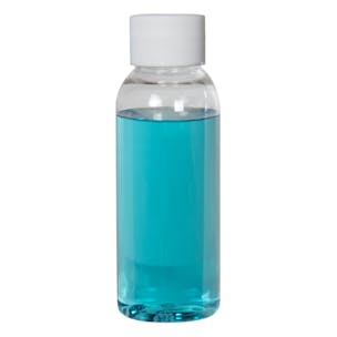 PET High Clarity Cosmo Round Bottles with Plain Caps
