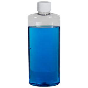 Clear PET Oval Bottles with Plain Caps