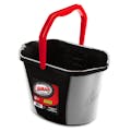 3-1/2 Gallon Black Oval Utility Bucket with Red Handle
