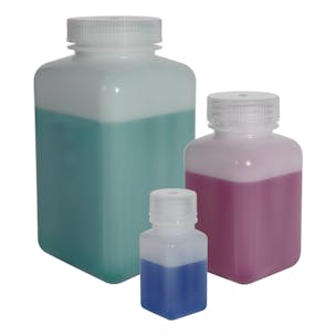Diamond® RealSeal™ HDPE Square Wide Mouth Bottles with Caps