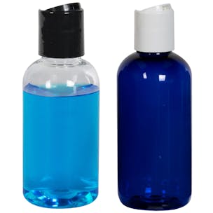 PET Traditional Boston Round Bottles with Disc-Top Dispensing Caps
