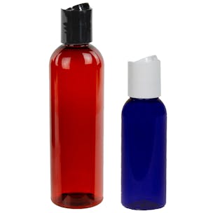 PET Color Cosmo Round Bottles with Disc-Top Dispensing Caps