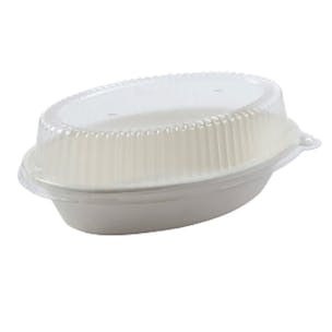 Eco-Friendly Fiber Oval Takeout Bowls & Lids